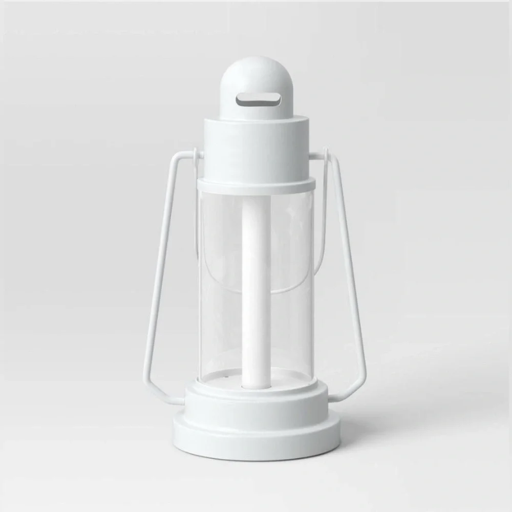 Threshold White LED Lantern with Clear Glass Globe